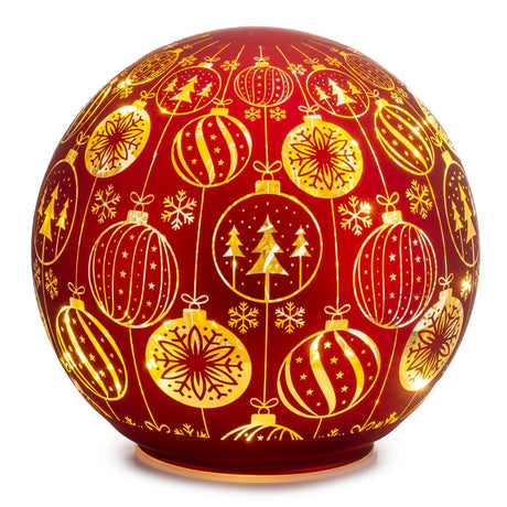 Palla di Natale LED Palais Royal in vetro rosso diametro 15 cm