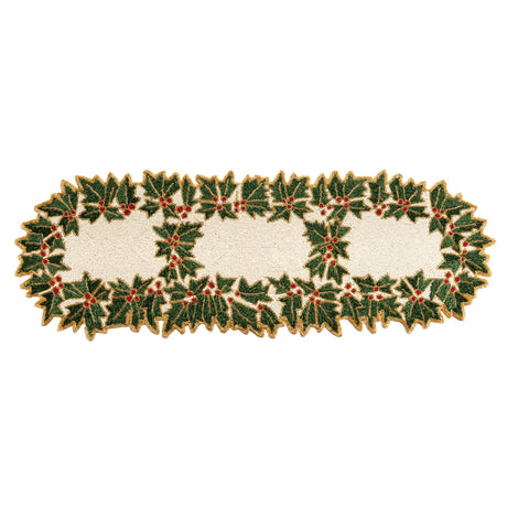 Runner natalizio Palais Royal ricamato con perline 90x32 cm