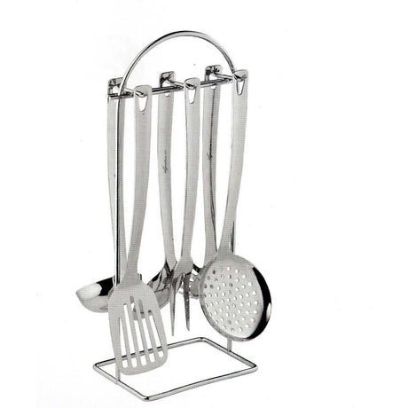 Set utensili cucina Lagostina in acciaio inox 6 pezzi con supporto