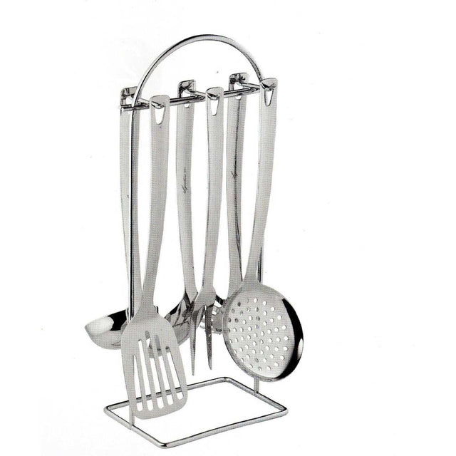 Set utensili cucina Lagostina in acciaio inox 6 pezzi con supporto