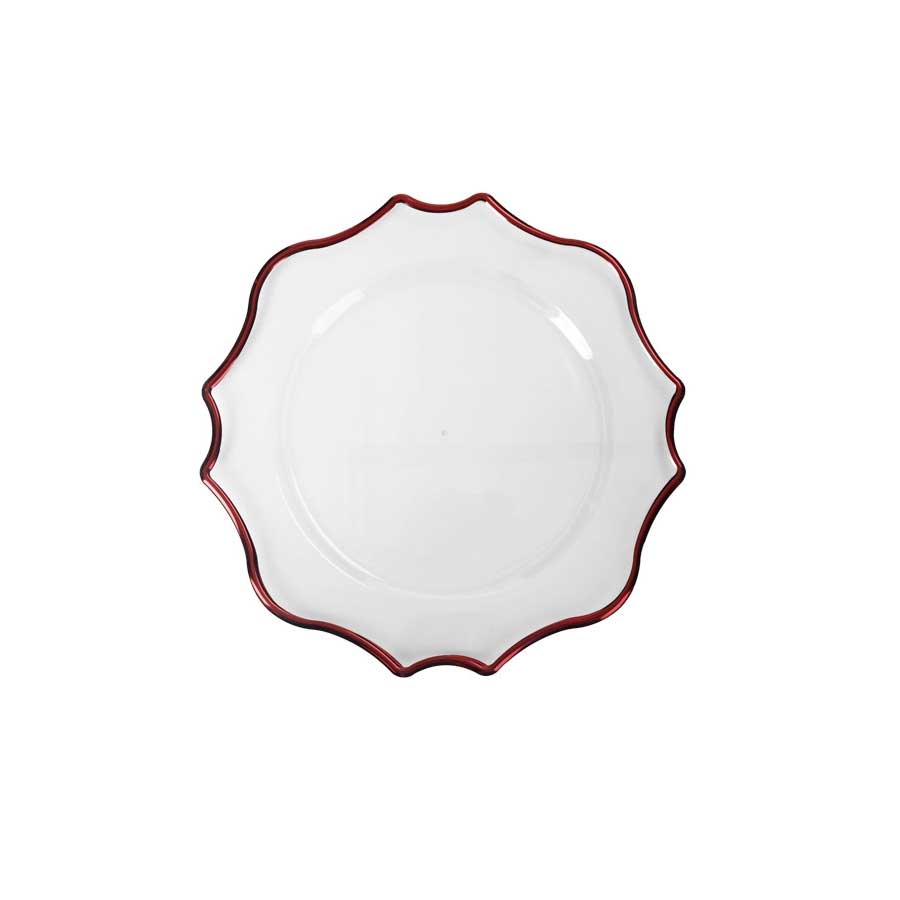 Set 4 sottopiatti Brandani in plastica rossa diametro 33 cm
