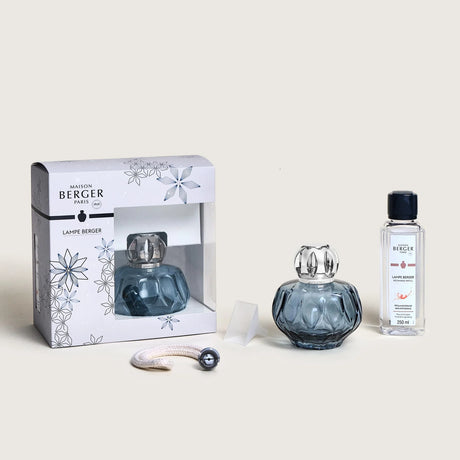 Lampada catalitica Lampe Berger in vetro laccato blu 12,3 cm