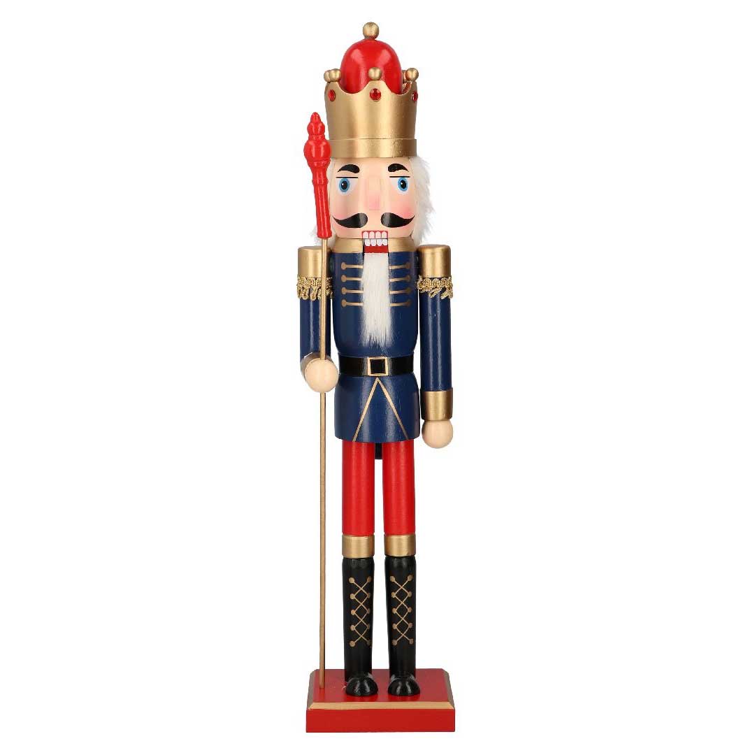 Schiaccianoci natalizio Timstor in legno decorato altezza 60 cm