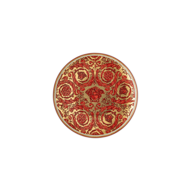 Piatto decorativo Medusa Garland Versace in porcellana rossa 17 cm