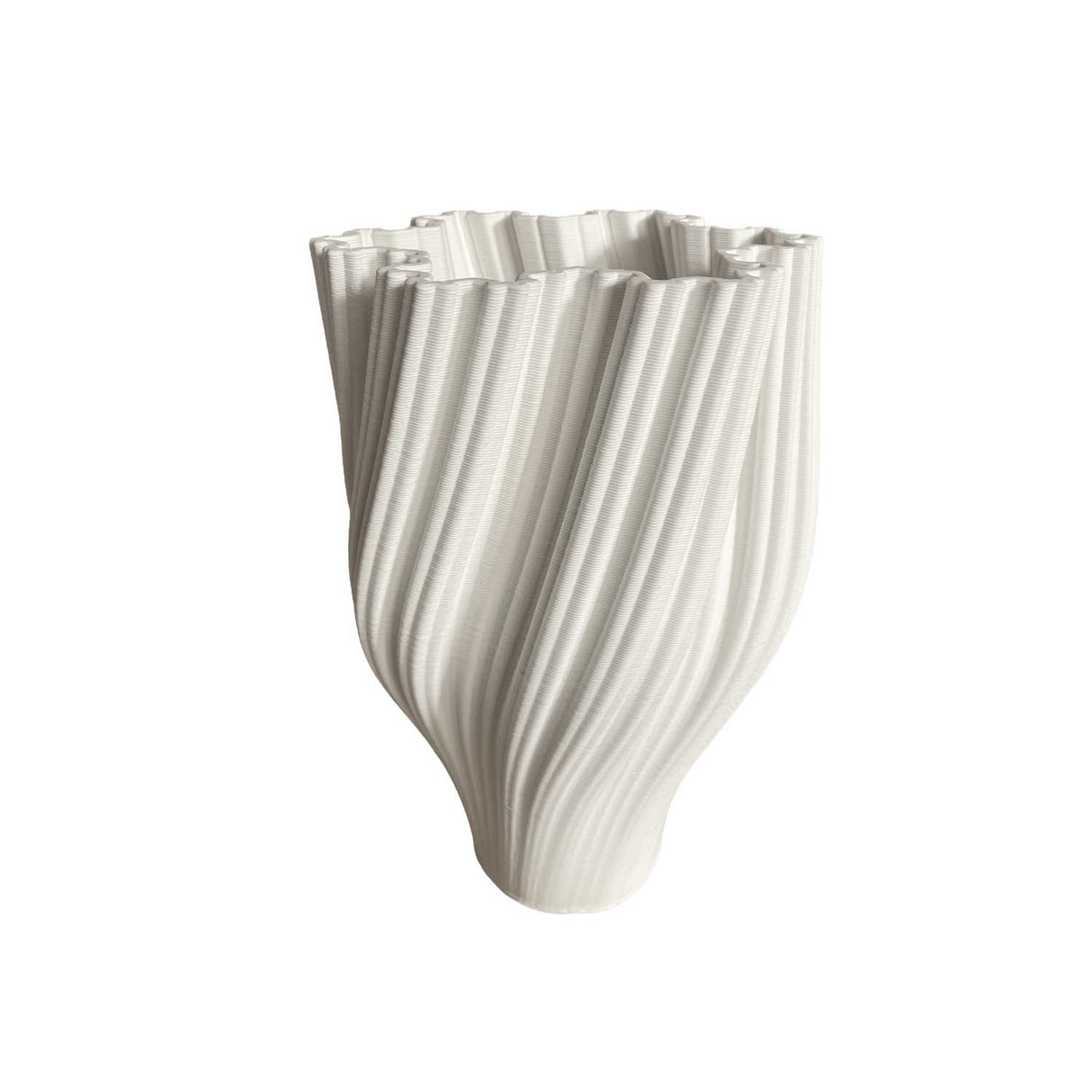 Vaso 3D Forme Palais Royal in porcellana bianca design sinuoso 25 cm