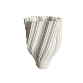 Vaso 3D Forme Palais Royal in porcellana bianca design sinuoso 25 cm