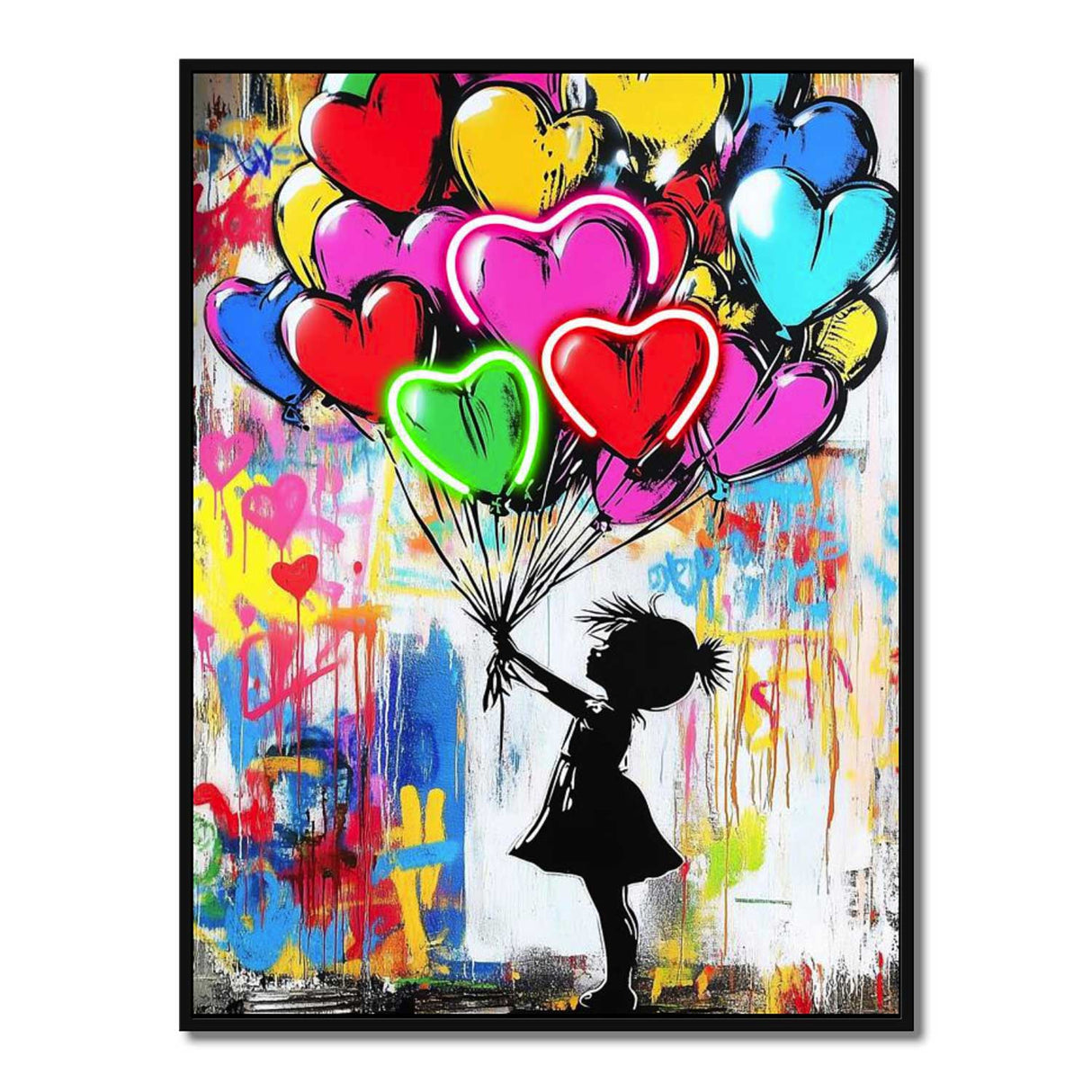 Quadro con LED Palais Royal stampa su tela bambina con palloncini 60x80 cm