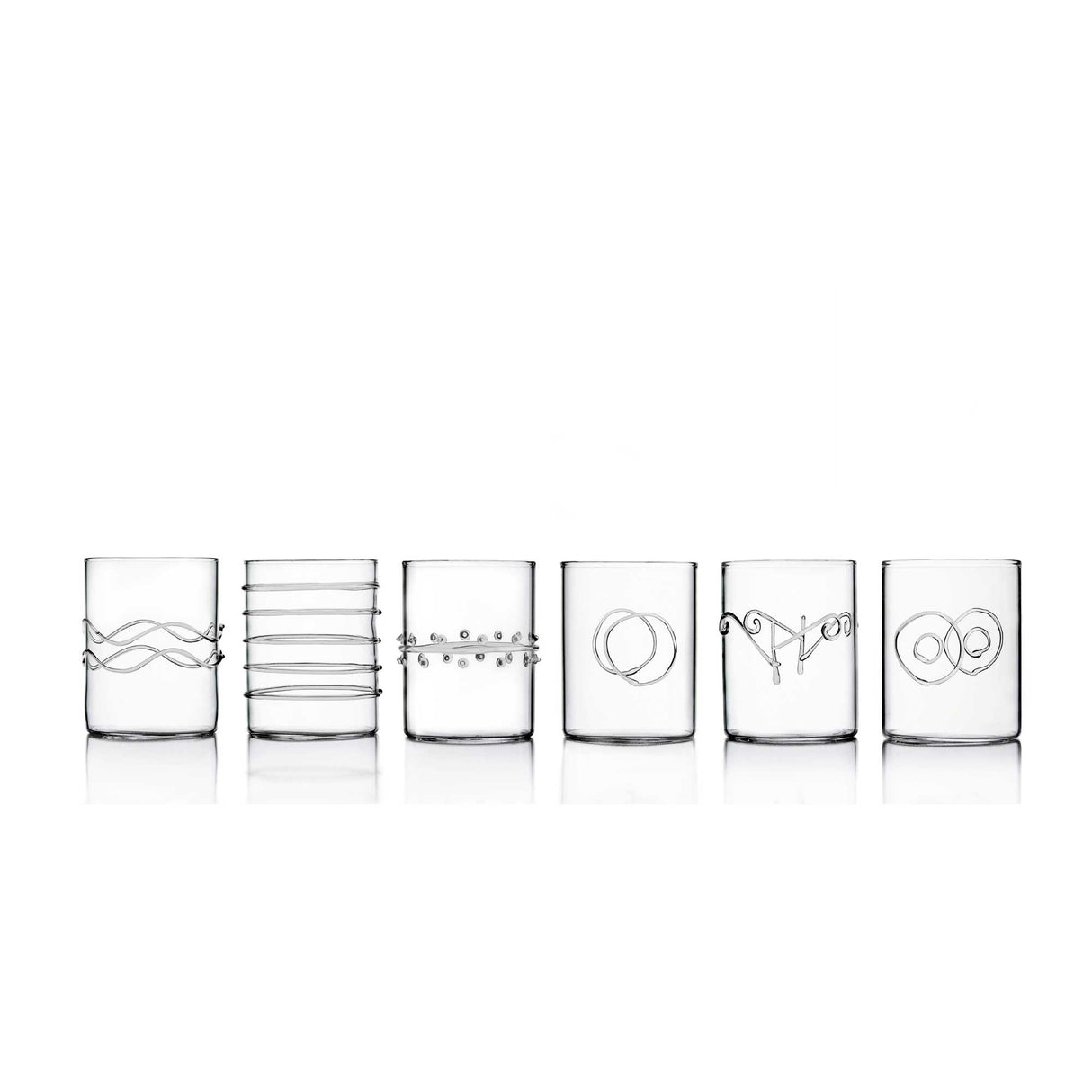 Set 6 bicchieri acqua Decò Ichendorf in vetro borosilicato trasparente