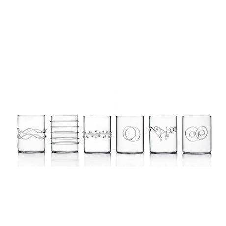 Set 6 bicchieri acqua Decò Ichendorf in vetro borosilicato trasparente