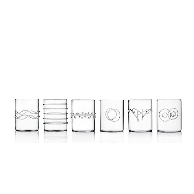 Set 6 bicchieri acqua Decò Ichendorf in vetro borosilicato trasparente