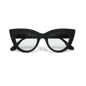Occhiali da lettura Claudia Okkia in plastica nera forma cat-eye 14 cm