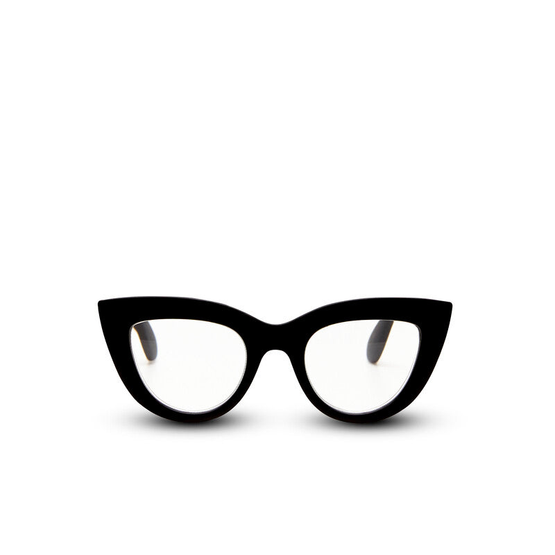 OKKIA Claudia Big Cat Eye Occhiali da Lettura Donna Nero +2.00