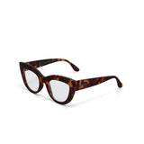 OKKIA Claudia Big Cat Eye Occhiali da Lettura Donna Avana +2.00