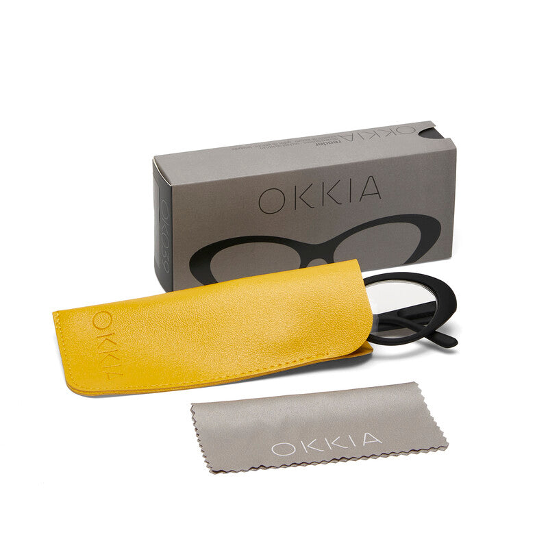 OKKIA Lina Small Cat Eye Occhiali da Lettura Donna Nero +2.00