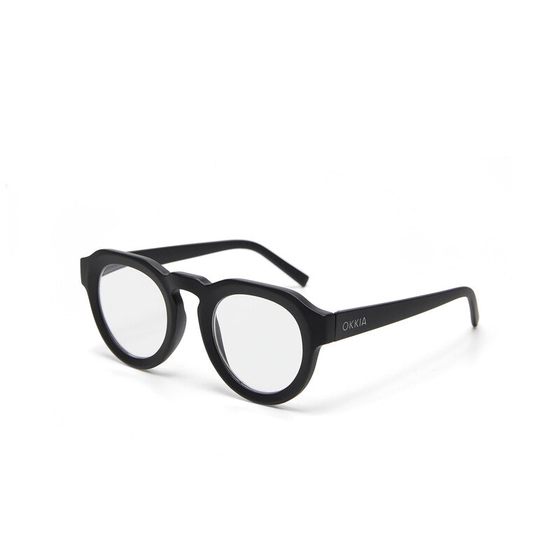OKKIA Zeno Round Occhiali da Lettura Unisex Nero +2.00