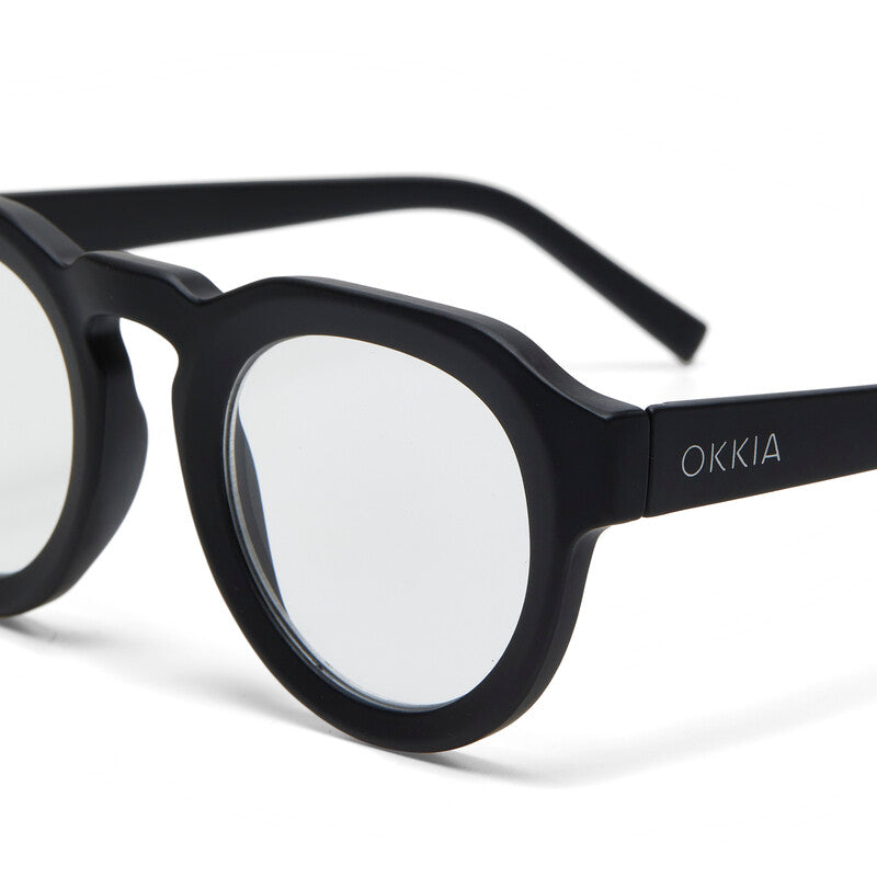 OKKIA Zeno Round Occhiali da Lettura Unisex Nero +2.00