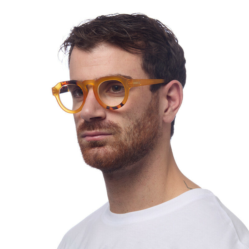 OKKIA Zeno Round Occhiali da Lettura Unisex Giallo +1.50