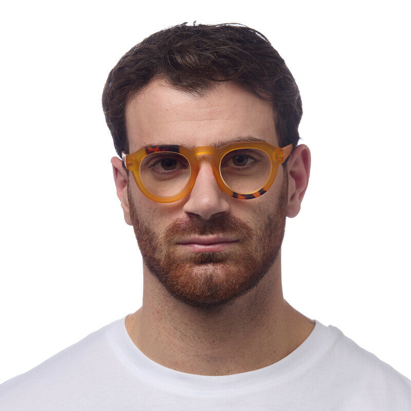 OKKIA Zeno Round Occhiali da Lettura Unisex Giallo +2.00