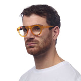 OKKIA Zeno Round Occhiali da Lettura Unisex Giallo +2.00