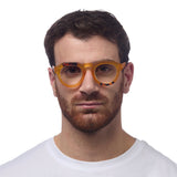 OKKIA Zeno Round Occhiali da Lettura Unisex Giallo +3.00