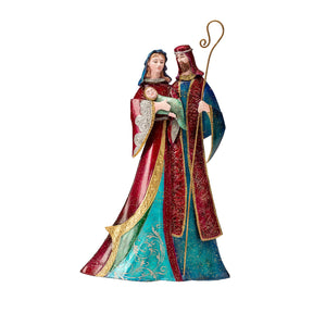 Natività Noel in metallo multicolore decorazione natalizia 33 cm