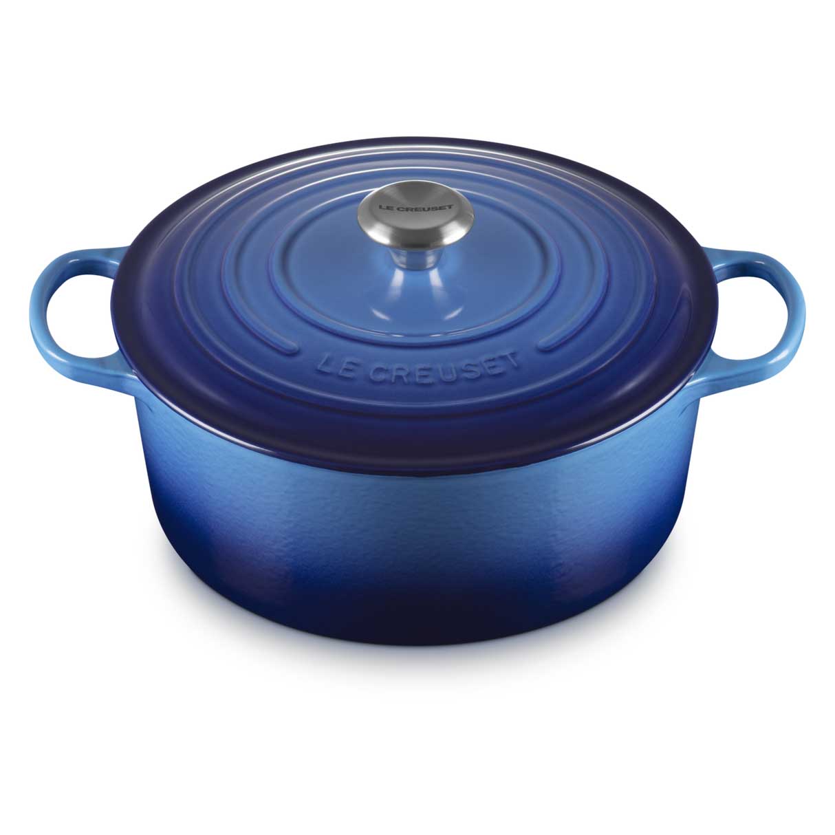 LE CREUSET Cocotte Rotonda Evolution 18cm Azure Blu Ghisa Vetrificata