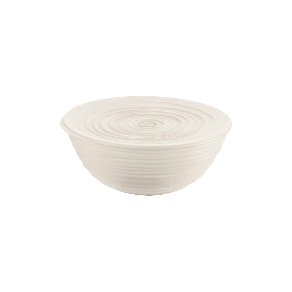 Ciotola con coperchio Guzzini Tierra in plastica riciclata bianco latte 25 cm