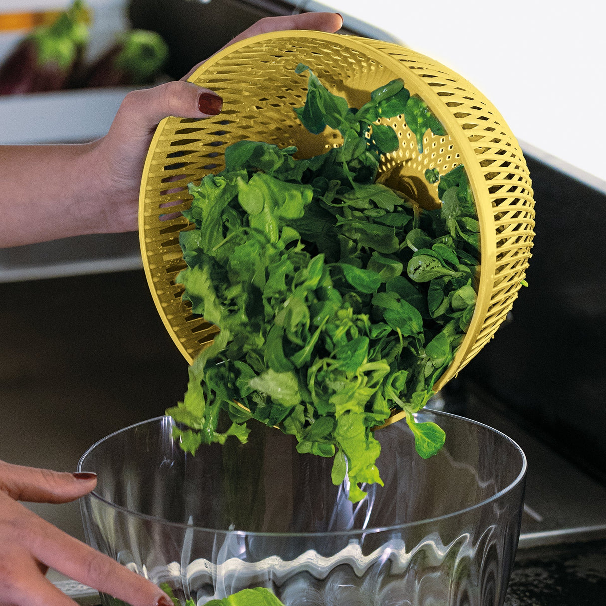 GUZZINI Preparation Centrifuga per Insalata Spin&Store 5L Giallo in Plastica