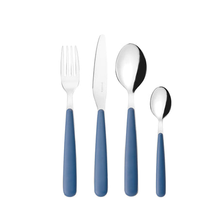 Set posate Pop Guzzini in acciaio inox e plastica blu 24 pezzi