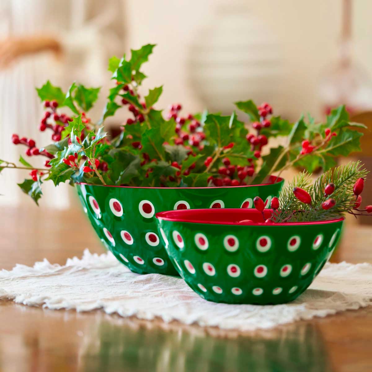 GUZZINI Le Murrine Ciotola Insalatiera 25cm Verde Rosso Plastica