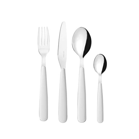 Set posate Pop Guzzini acciaio inox e manico bianco 24 pezzi