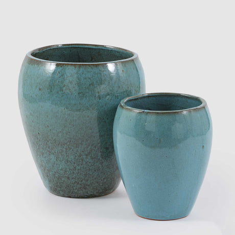 Vaso porta piante Glaze EDG in ceramica smaltata turchese 32x28 cm