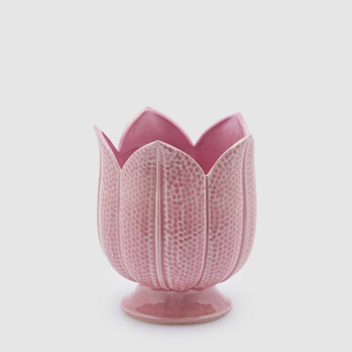 Vaso Freaky EDG a forma di tulipano in ceramica rosa 19x16 cm
