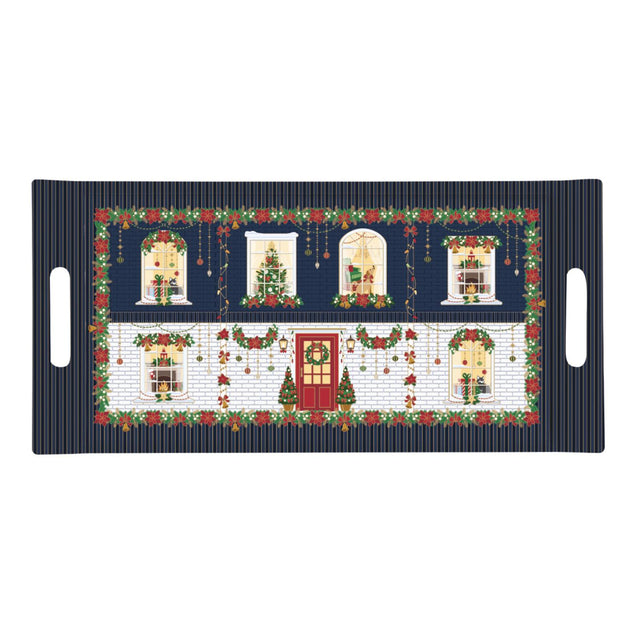Vassoio con manici Festive Avenue Easy Life in melamina blu 40x19 cm