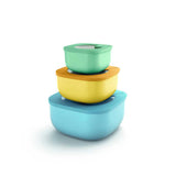 Set 3 contenitori bassi Guzzini in plastica con coperchio trasparente