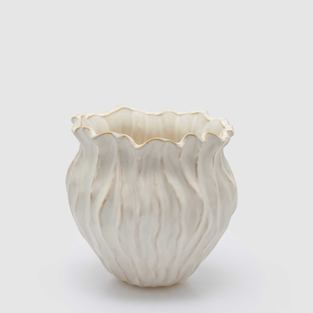 EDG Enzo De Gasperi Vaso Freaky Corteccia Anfora 18x18cm Bianco Ceramica
