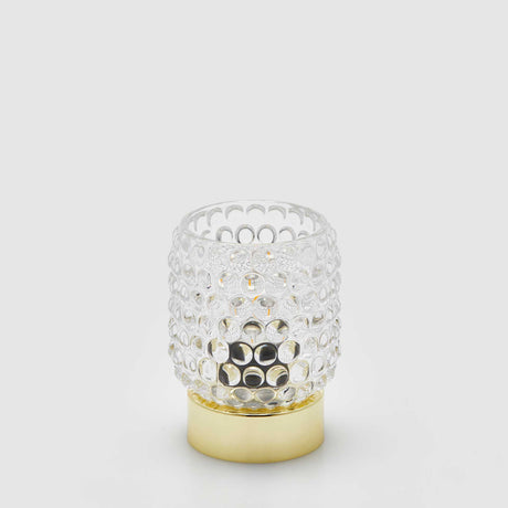 Lampada da tavolo Bubbles EDG in vetro con base oro 11x8,5 cm