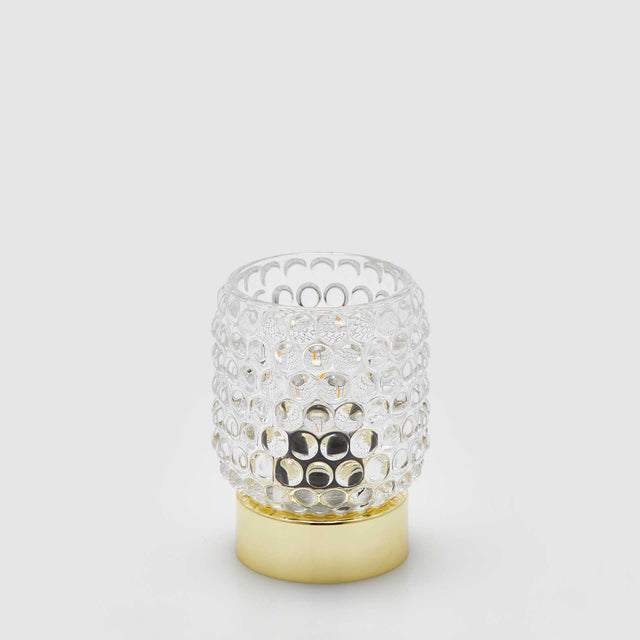 Lampada da tavolo Bubbles EDG in vetro con base oro 11x8,5 cm