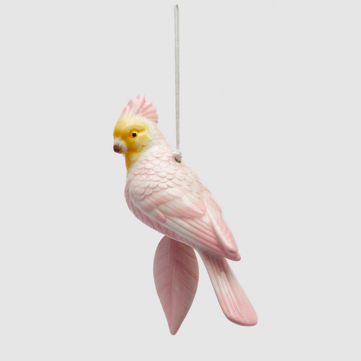 Campanella pappagallo EDG in vetro rosa altezza 20 cm