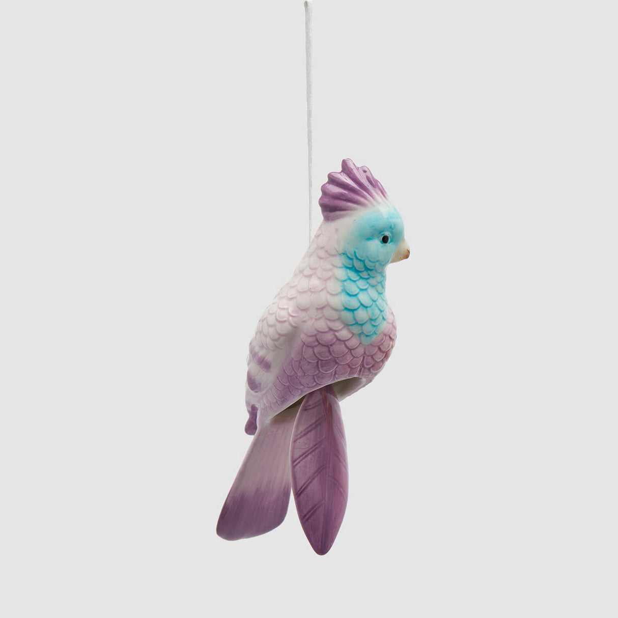 Campanella pappagallo EDG in vetro decorazione viola 20 cm