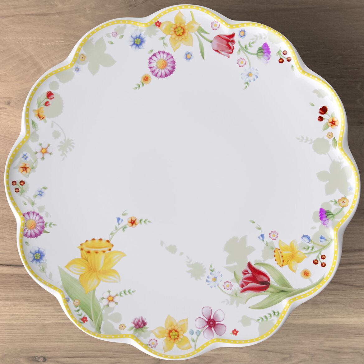 VILLEROY &amp; BOCH Spring Awakening Stand Cake Plate on Foot 33cm Easter Table