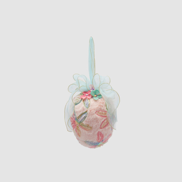 Uovo di Pasqua da appendere EDG in tessuto con fiocco decorativo 20x15 cm