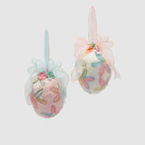 EDG Enzo De Gasperi Uovo di Pasqua da Appendere con Fiocco Blu 20x15cm