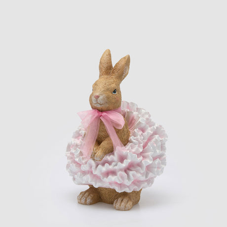 Coniglietta con tutù floreale EDG in poliresina 32 cm