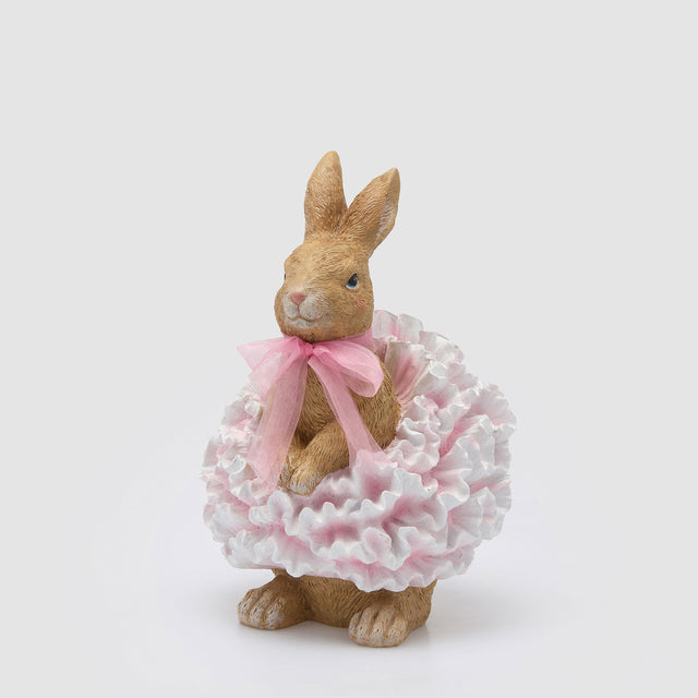 Coniglietta con tutù floreale EDG in poliresina 32 cm