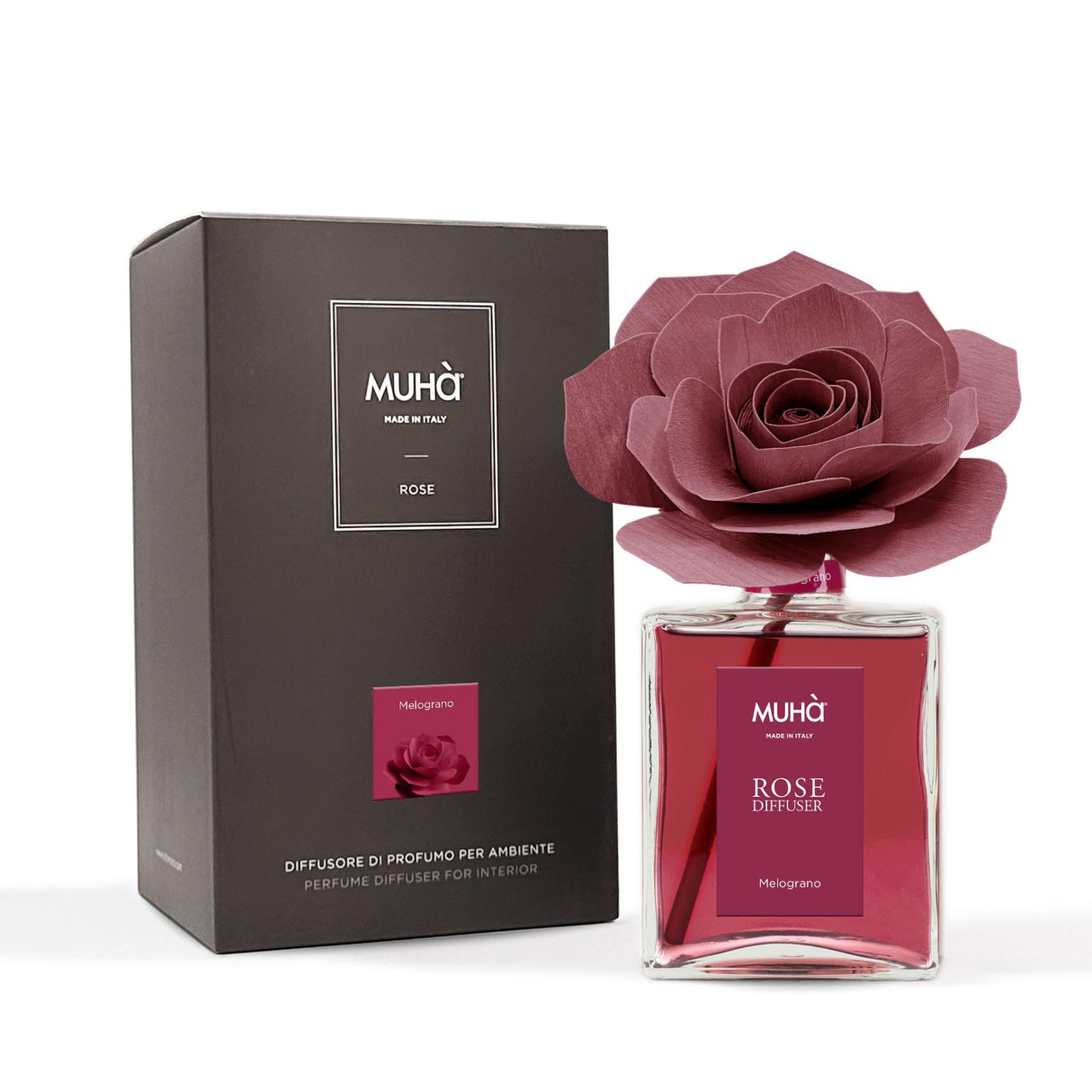 MUHA' Profumatore D'Ambiente Diffusore Rosa 200ml Melograno