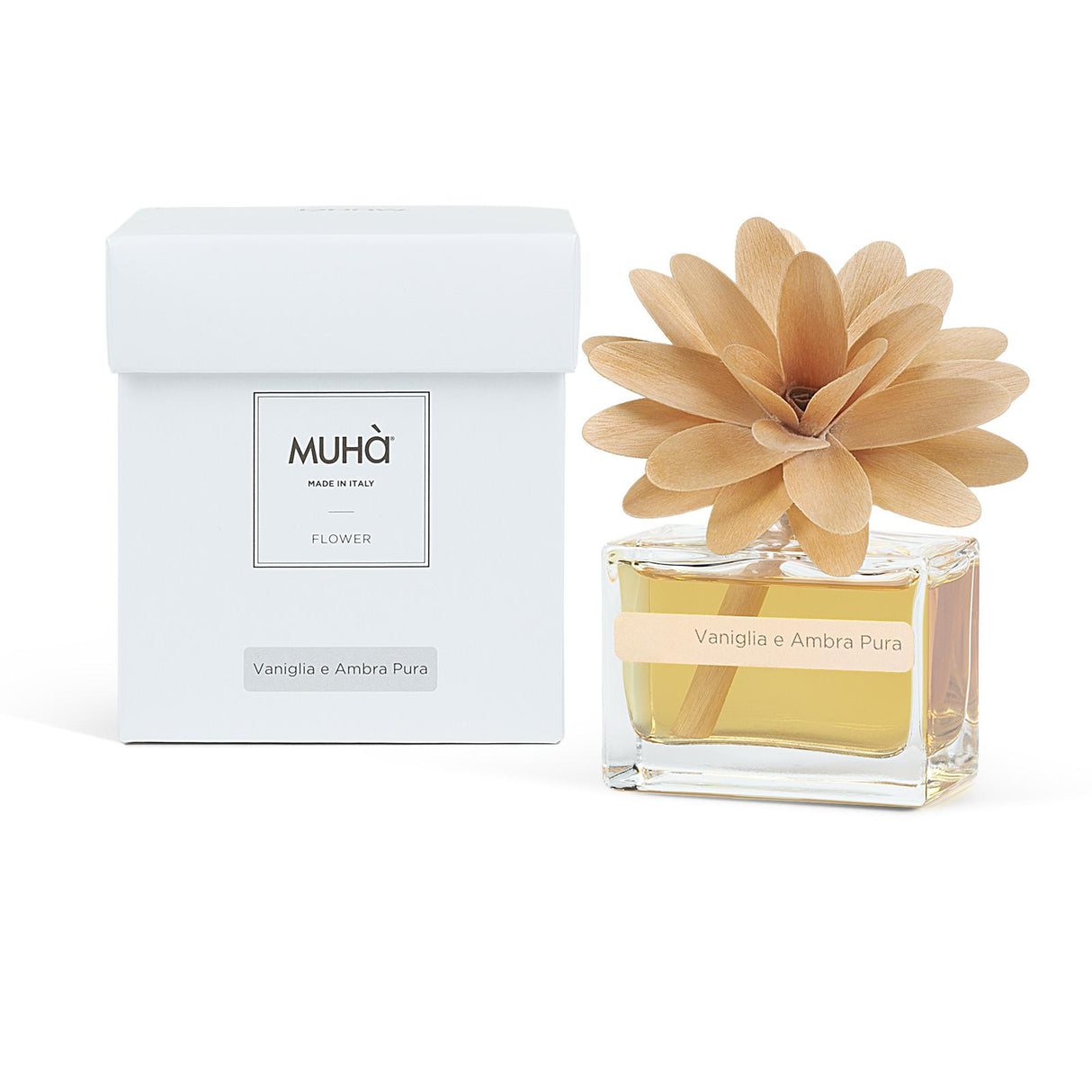MUHA' Profumatore d'Ambiente Diffusore Flower 30ml Vaniglia e Ambra Pura
