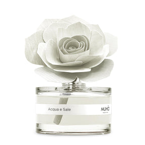 Diffusore a bastoncini Muha Rosa con fiore decorativo fragranza Acqua e Sale