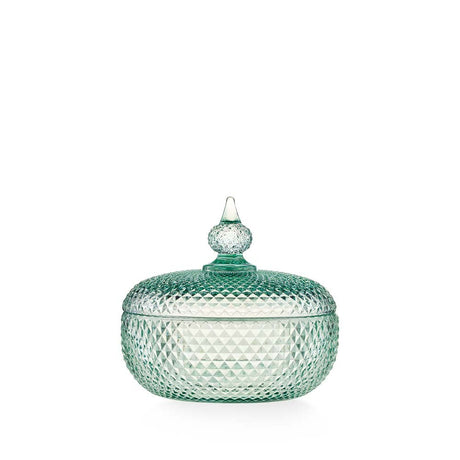 Scatola portabonbon Emò Italia in vetro verde 12,5x14 cm