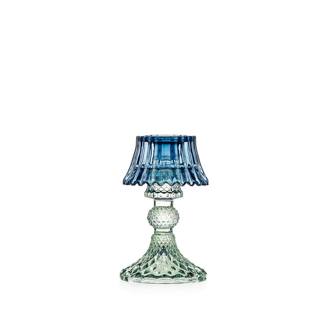 Candeliere Atena Emò Italia in vetro colorato verde e blu 13 cm